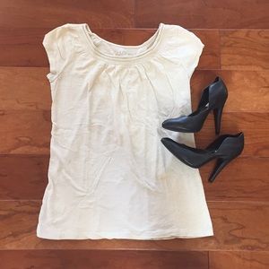 Ann Taylor Loft Off White T Shirt